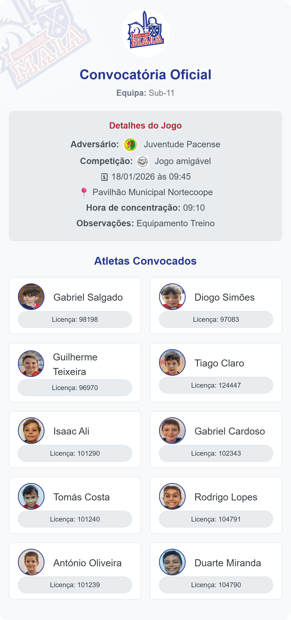 Convocatória oficial exportada em layout partilhável